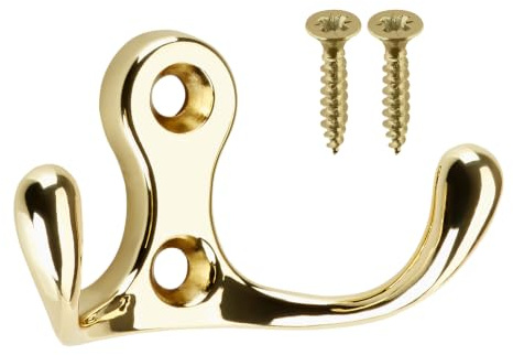 SOTECH Garderobenhaken MAREEN Messingoptik 29 x 51 x 23,5 mm BA 17 mm | 2-fach Kleiderhaken Jackenhaken