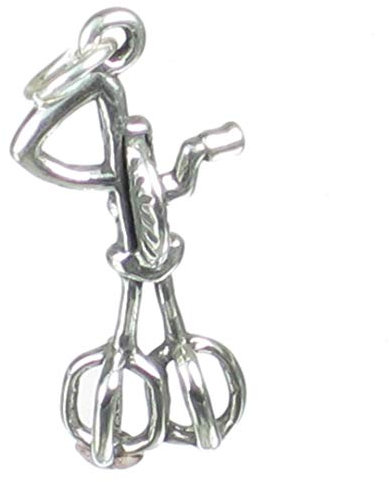 Batteur à oeufs breloque en argent sterling .925 x 1 Batteurs à oeufs fouets