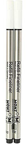 Montblanc 110149 Recharge pour Feutre fin – Rollerball Montblanc - 2x Mystery Black - Noir - M - Taille Medium