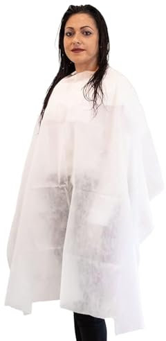 300 Professioneller Einweg Umhang, Cape für friseur zum Haar Schneiden von Vliesstoff 110 x 130 cm, Made in Italy, kinder umhang haare schneiden, haarfärbeschablone
