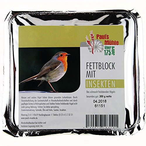 Paul's Mühle Fettblock mit Insekten (Vogelbuffet) 12 x 300 g