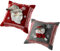 WeRChristmas Santa Schneemann Weihnachten Kissen Dekoration, grau/rot, 14 – Zoll, Set von 2