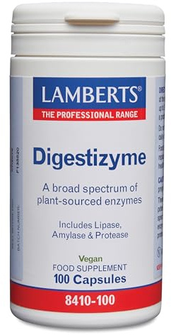 Lamberts Digestizyme – Broad Spectrum Plant Enzymes for Protein & Digestion – 100 Capsules