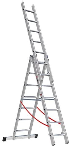 EuroLine 3-teilige Alu Mehrzweckleiter 207 Modell WORKLINE mit 3x7 Sprossen 2072107
