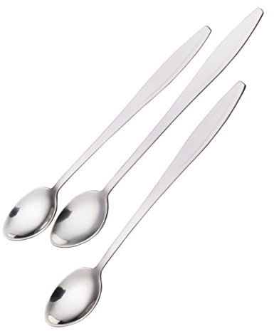 KitchenCraft Cucchiaini Lunghi da Gelato in Acciaio Inox, 21 cm, Set da 3 Pezzi