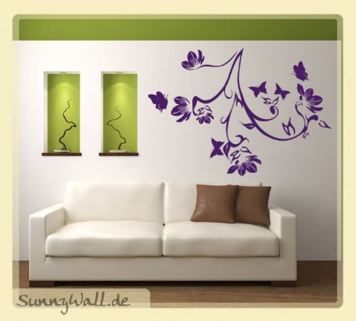Wandtattoo Blumenranke Freshy Ranke Wandaufkleber Wanddeko Schlafzimmer