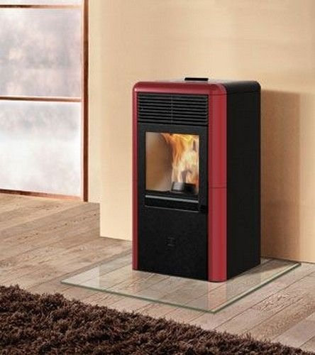 STUFA POINT A PELLET ITALIANA CAMINI 8KW, COLORE CERAMICA GRIGIA