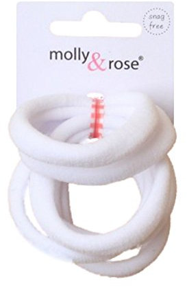 Lot de 6 élastiques à cheveux en jersey Blanc