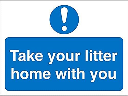 Seco Take Your Litter Home with You Sign, 200mm x 150mm - Self Adhesive Vinyl