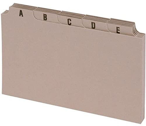 5 Star Office Guide Card Set A-Z 5x3in 25 Cards 127x76mm Buff