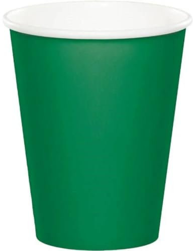 Creative Party PC563261 - Vasos de papel desechables, color verde esmeralda, 8 unidades