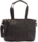 LECONI Shopper Vintage-Look Damen Henkeltasche Schultertasche Echt-Leder Natur Damentasche Ledertasche Umhängetasche Handtasche Leder, Dunkelbraun - Waxy, L