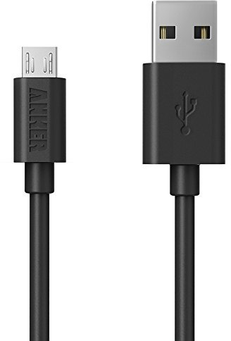 Anker 6ft / 1.8m Micro USB to USB Cable. High Speed USB 2.0 A Male to Micro B for Android, Samsung, HTC, Motorola, Sprint, Nokia, LG, HP, Sony, Blackberry and many more.
