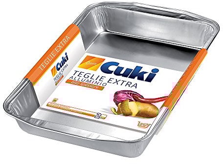 Cuki Teglie Extra Alluminio - alto spessore - 8 porzioni - rettangolari [S97] - 1 confezione da 2 pezzi