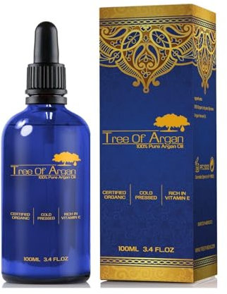 Tree of Argan Hochwertiges Reines Arganöl – natürliche und biologische Nährstoffkombination für Haut, Haar und Nägel – hoher Vitamin E Gehalt