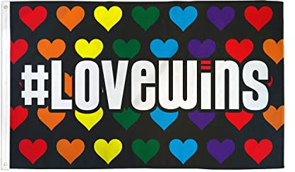 AZ FLAG - Flagge Regenbogen Die Liebe Gewinnt - 150x90 cm - Love Wins Fahne 100% Polyester mit Messing-Ösen - 110g