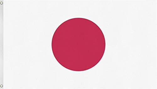 normani Fahne/Flagge mit Zwei Metallösen zur Befestigung und zum Hissen - Größe 90 x 150 cm Farbe Japan