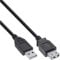 InLine 5m USB 2.0 - Cable USB (Macho/Hembra, Níquel, 480 Mbit/s, 5 m, USB A) Negro