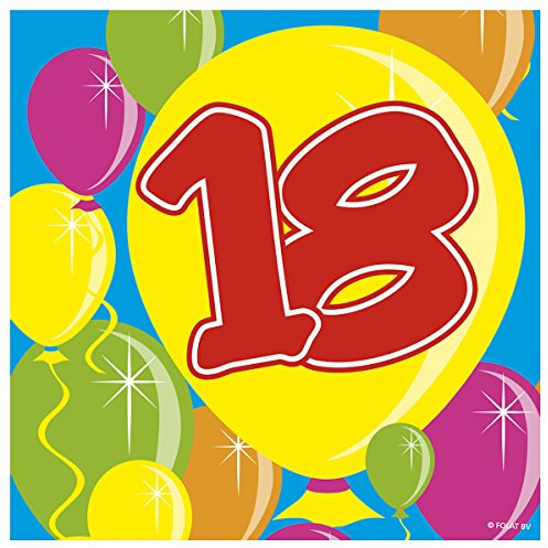 Folat 20Stk. Servietten Zahl 18 Geburtstag Jubiläum