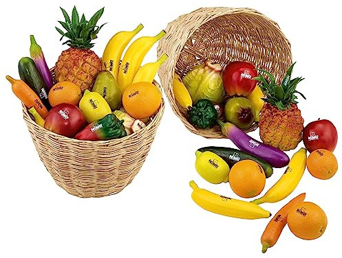 Nino Percussion VE36-NINO536 Obst und Gemüse Shaker Sortiment 36-teilig in 2 Körben