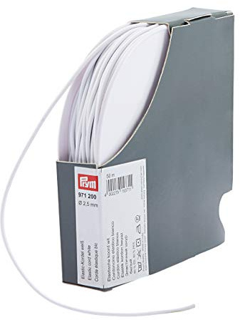 Prym 971200 Elastic-Kordel, 2,5 mm, 50 m, weiß