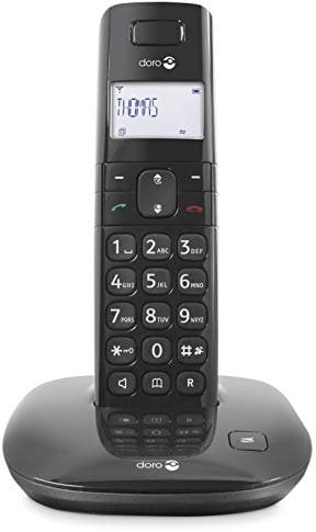 Doro Comfort 1010 Téléphone sans Fil DECT pour Seniors Compatible avec Appareils Auditifs (Single/Noir)