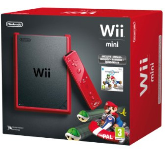 Nintendo Wii - Consola Mini, Color Rojo + Mario Kart - Edición Limitada