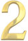 HUBER numero civico 2 in ottone 20 cm I numeri civici per casa e porta I numero civico XL I targhette con numero civico in ottone nobile design 3D, lucido