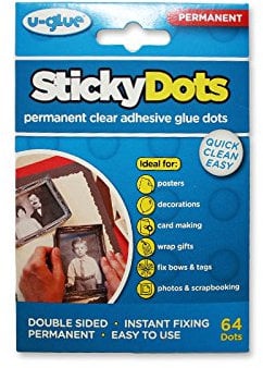 2 x U-Glue Sticky Dots Permanent Extra Strength Adhesive Pack of 64 200101