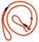 Hundeleine mit Halsband 6mm | Moxonleine Retrieverleine Agilityleine | Mit Zugbegrenzung, Zugstopp aus Hirschhorn (Orange, 130 cm)