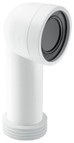 McAlpine CON8 90 Degree Bend Adjustable Length Rigid WC Connector, White