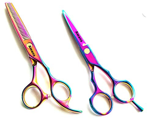 Awans Barber Salon Hairdressing Scissors Set Hairdressing Scissors 6 Thinning Scissors Set 5.5, Hair Scissors Set
