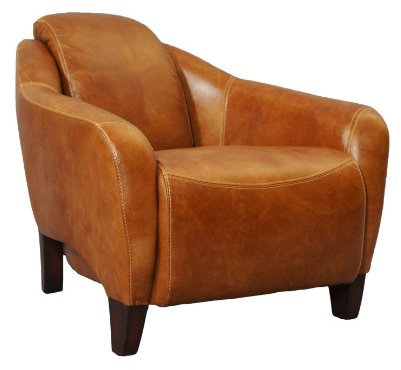 Vintage Line Relaxsessel Lazy Club Columbia Echtleder Sessel Hellbraun