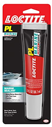 Loctite PL Marine Fast Cure Adhesive Sealants, Waterproof Construction Glue for Fiberglass, Vinyl, Glass & More - 3 fl oz Cartridge, Pack of 1