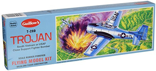 Trojan T-28D balsa model kit from guillows