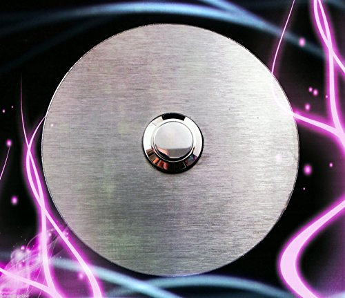 Eurosell - V2A Edelstahl Design Klingel - Rostfrei - Klingelschild Klingelplatte Platte Schild Klingeltaster - Super Geschenk zum Einzug Türklingel Klingelknopf rund runde