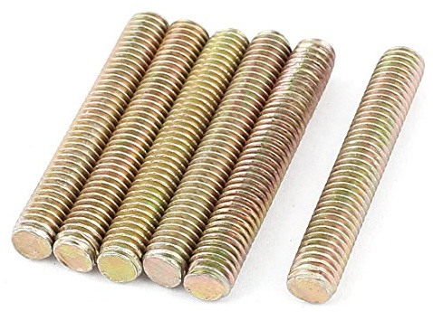 Sourcingmap 1mm Pitch M6 x 40mm Full Threaded Rod Bar Bronze Tone 6 Pcs