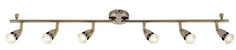 Saxby Amalfi 50W 6 Light Antique Brass Decorative Commercial Domestic Adjustable Spotlight Bar
