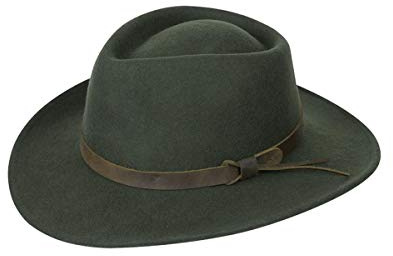 Hoggs of Fife Perth Crushable Felt Hat Green Small GreenSmallGreen Hats (52365) Men's