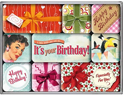Say It 50's Happy Birthday, Magnet-Set (9teilig)