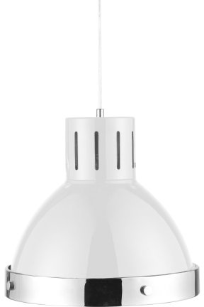 Premier Housewares E27 Edison Screw Chrome Ceiling Pendant, 60 W - White