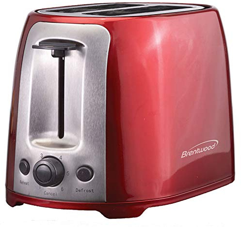 Brentwood TS-292R Cool Touch 2-Slice Extra Wide Slot Toaster, Red