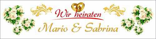 Hochzeitsbanner Motiv 1 mit Ösen 4000 x 1000 mm