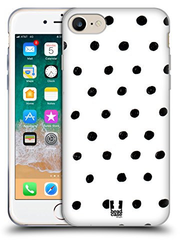 Head Case Designs Polka Punkte Schwarz-Weiss Muster Doodle Soft Gel Handyhülle Hülle kompatibel mit Apple iPhone 7/8 / SE 2020 & 2022