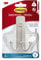 Command Gancho Grande Doble de Color Níquel Satinado para Baño, 1-Gancho, 2 TirasGrande Resistente al Agua - Sin Agujeros - Hasta 1,8 kg