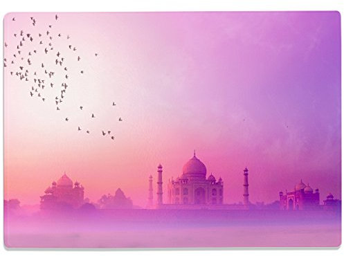 WANDKINGS Glasschneidebrett „Taj Mahal“ - Motiv wählbar - Glasschneideplatte, Schneidebrett aus Glas, Frühstücksbrettchen