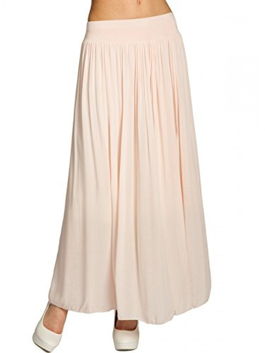 Caspar RO012 Leichter Langer Damen Sommerrock, Größe:One Size, Farbe:rosa