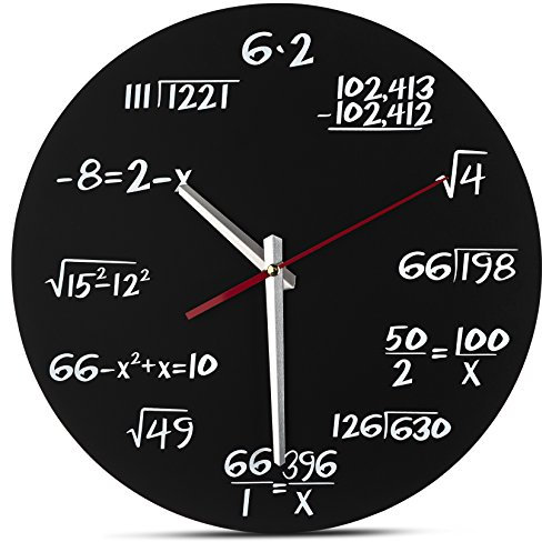 Decodyne Mathematikuhr – einzigartige Wanduhr – Jede Stunde markiert durch eine einfache mathematische Gleichung