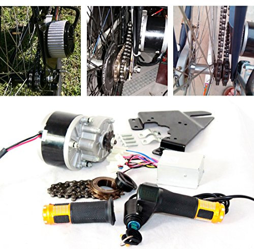 250W electric brush motor for bicycle electric accelerator with key switch and battery voltage simple motor kit for DIY e-bike (24V 250W)