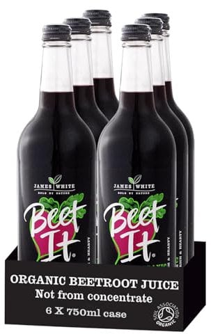 Beet It Organic Beetroot Juice 750ml Bottles - Vegan - Picked and Pressed - No Added Sugar (Pack of 6)